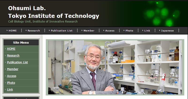 Dr. Ohsumi at his laboratoy./Photo via Ohsumi Lab website (Screenshot)