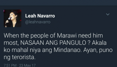Leah Navarro, President Duterte, Twitter, Marawi City