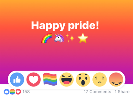 Rainbow Pride Reaction, Facebook