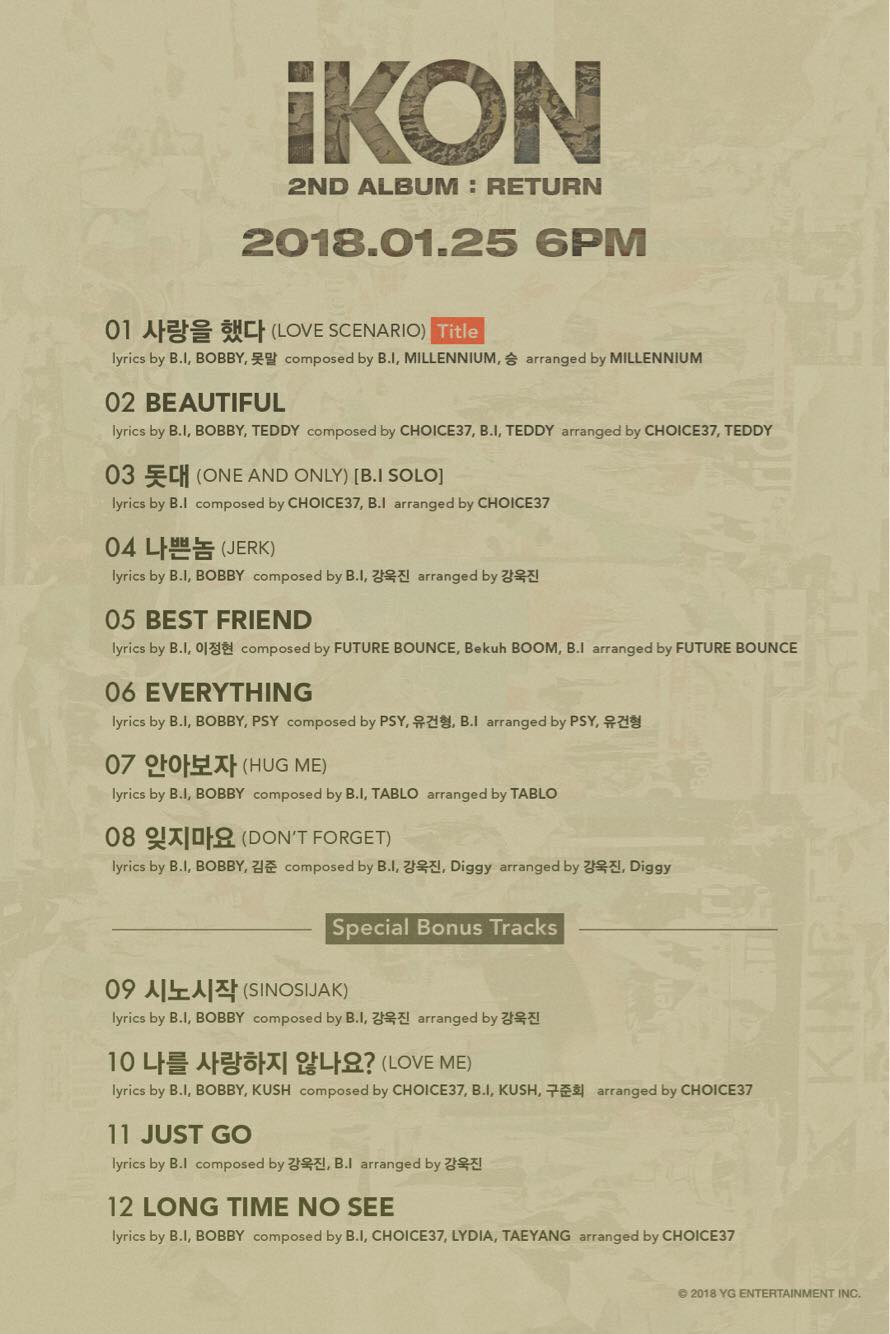 iKON Drops Full Tracklist For New Album 'Return'