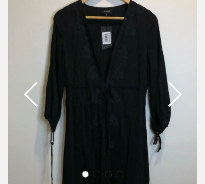 Zalora Embroidered Dress, Black