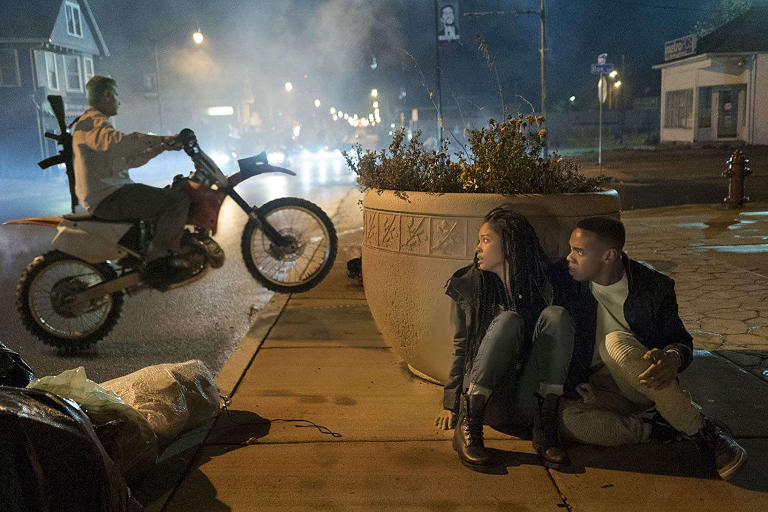 Joivan Wade and Lex Scott Davis in The First Purge (2018)