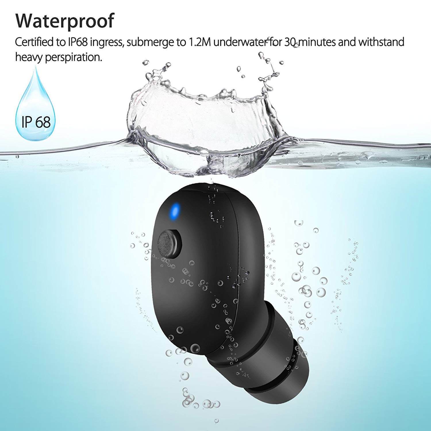 Waterproof Mini Wireless Bluetooth 4.1 Stereo Headset