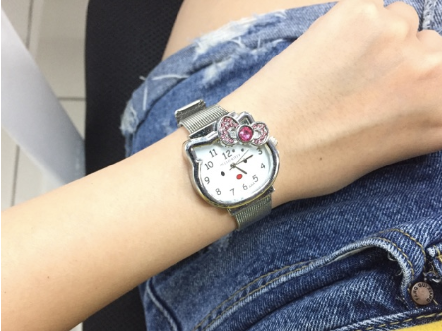 Hello Kitty Silver Belt Watch