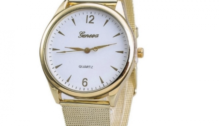 Geneva Melody Gold Knitted Mesh Watch