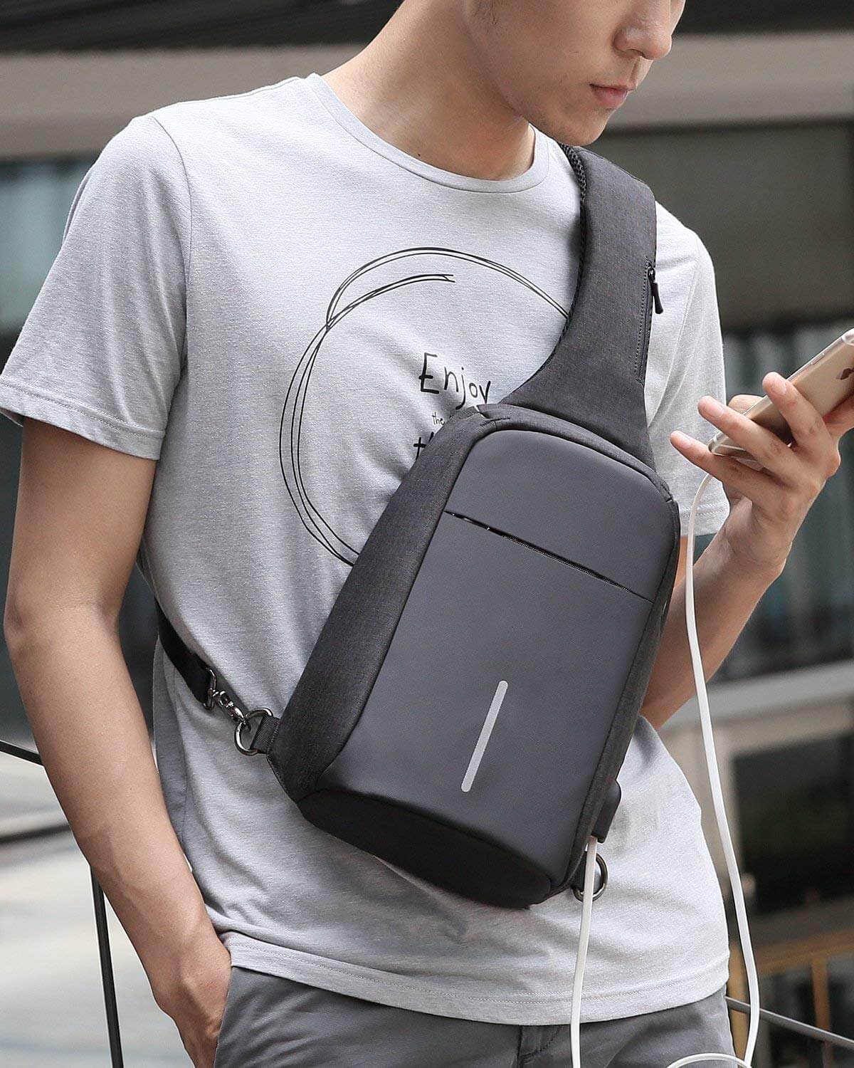 Anti-Theft Sling Bag with USB port 