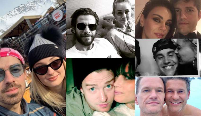Ashton Kutcher, Mila Kunis, Sophie Turner, Miley Cyrus, Liam Hemsworth, Justine TImberlake, Jessica Biel, Neil Patrick Harris, David Burtka, Justine Bieber, Hailey Baldwin and Joe Jonas