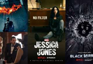 The Dark Knight, Jessica Jones, Black Mirror, and Murder Mystery Posters