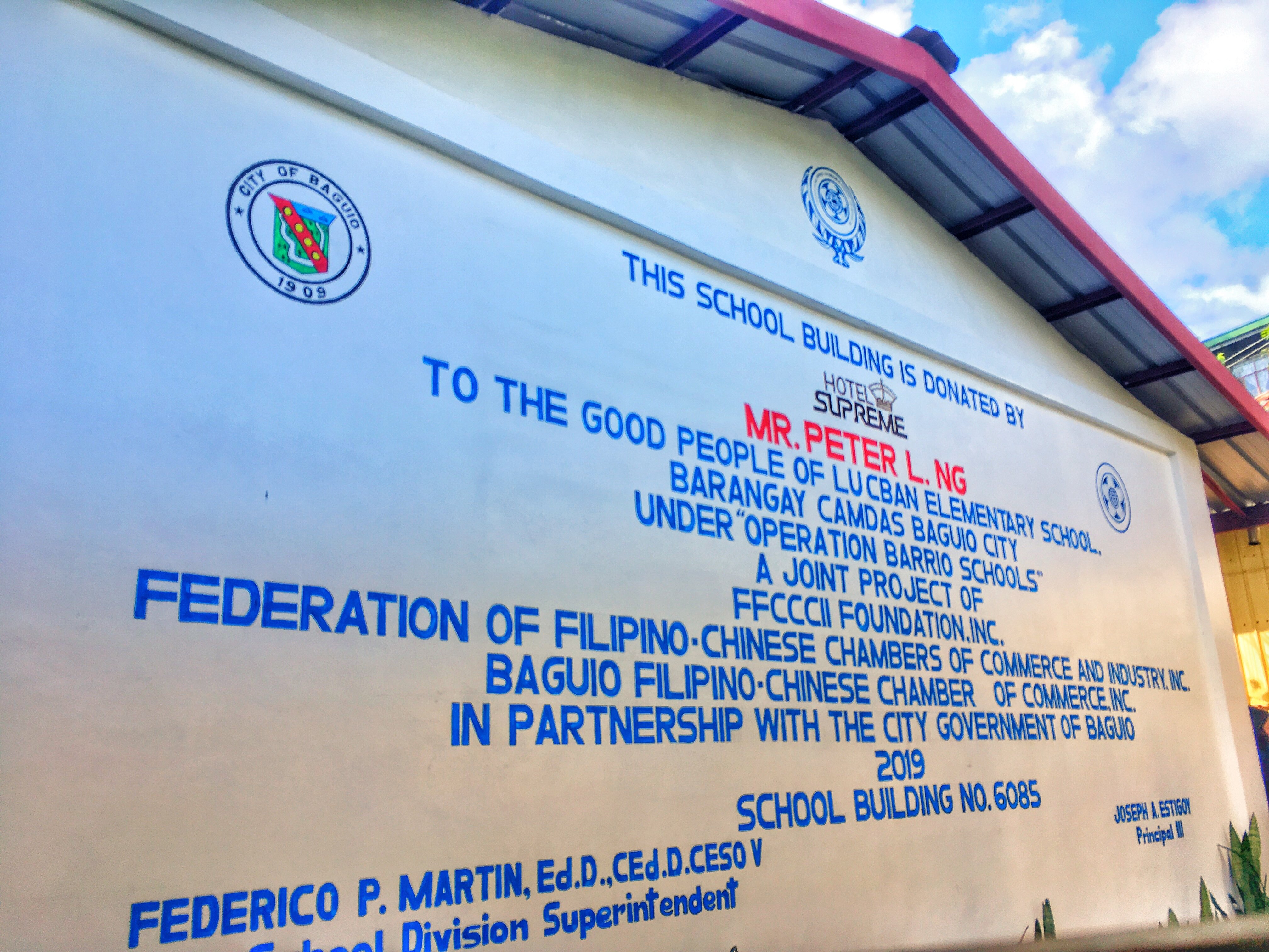 Frontal facade of the new classroom for Lucban Elementary School