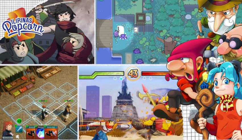 In-game screenshots and posters of Pinoy-made indie games.