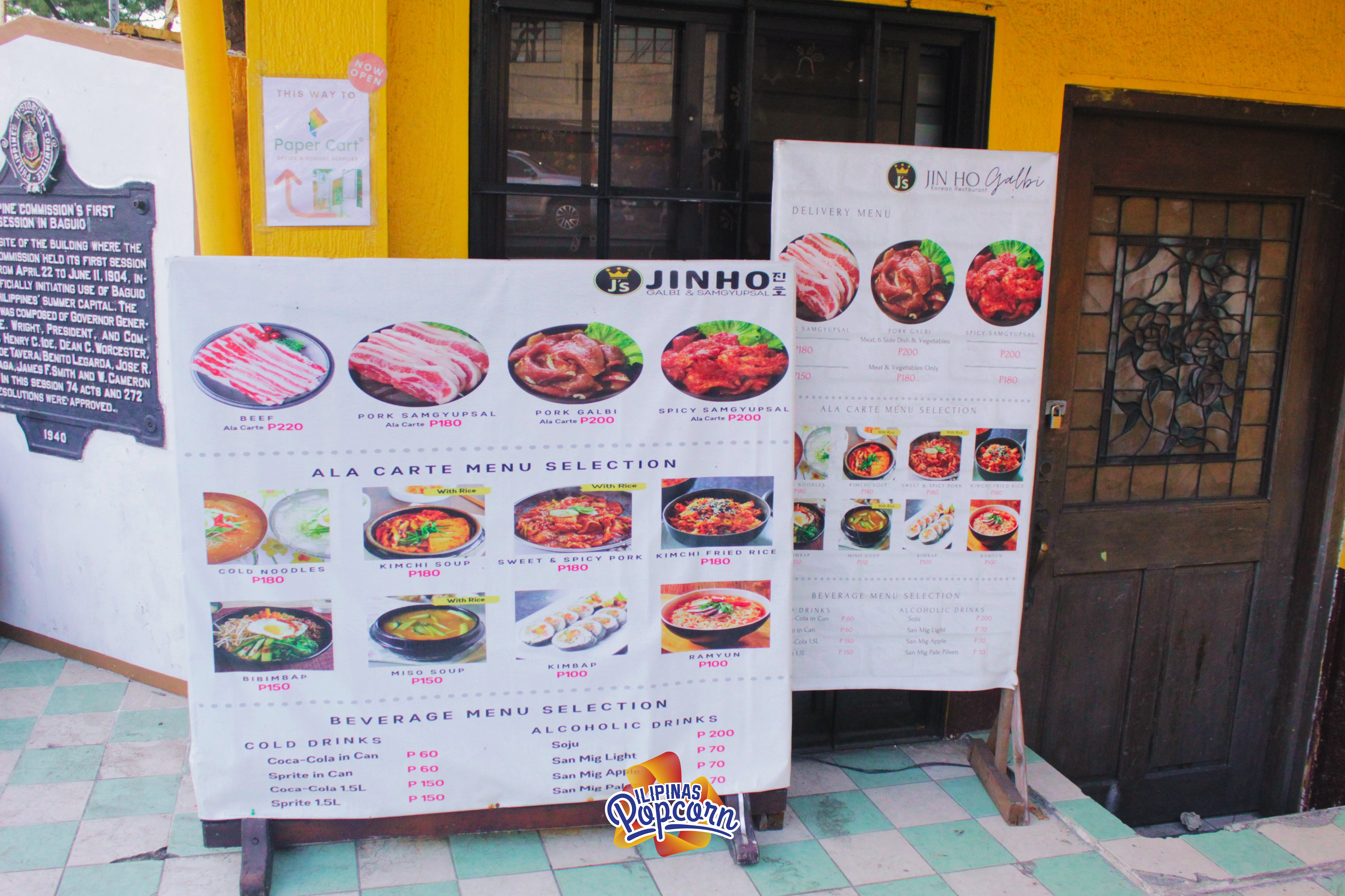 Menu stand of unlimited street food in Baguio.