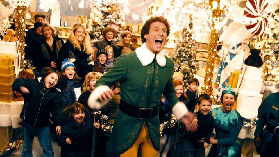William “Buddy” Hobbs with kids and their parents excited for Christmas.