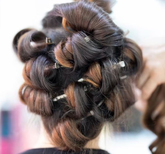 A woman at the beauty salon.