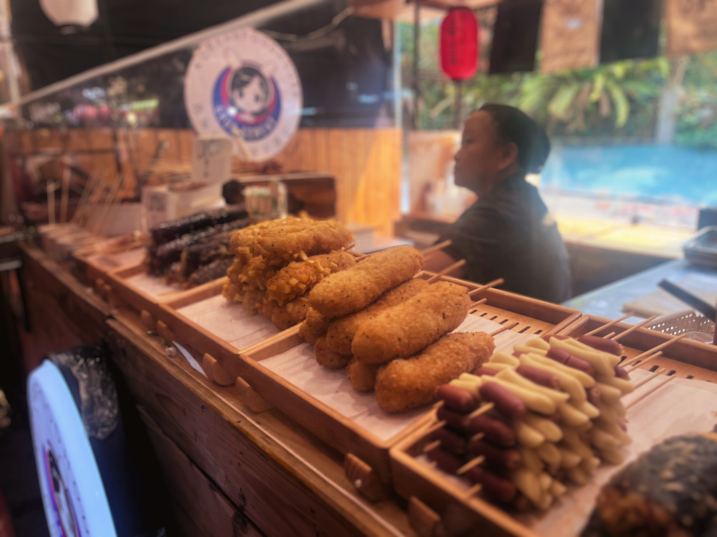 Korean street foods on display