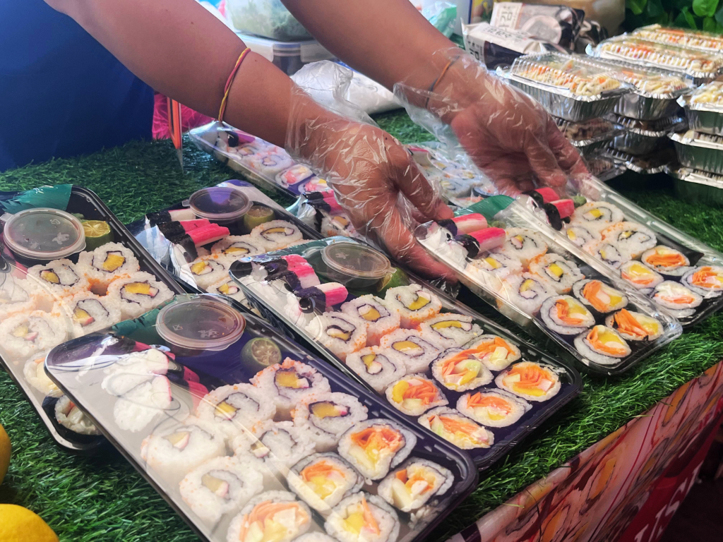 Futomaki and Baked Sushi on Display